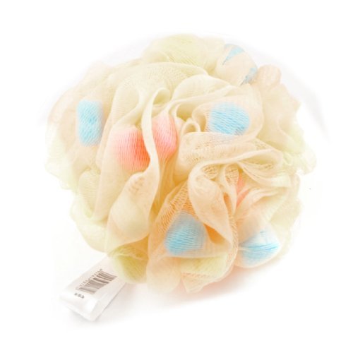 Pale Orange Nylon Mesh Hole Bath Ball Body Wash Scrubber Shower Pouf