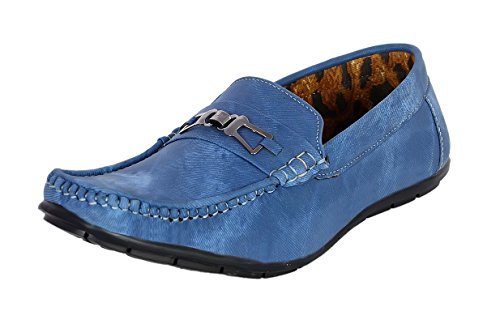 Anshul Fashion Mens Blue Synthetic Loafers Swa 1075 Blue