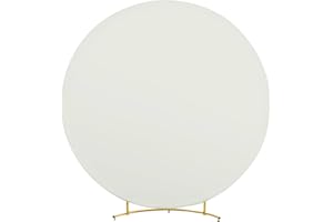 Lidzopas Bogen-Hintergrundabdeckung, einfarbig, runder Bogenständer mit Reißverschluss unten, für Geburtstagsparty, Zeremonie, Bankett, Dekoration, elfenbeinfarben, 2 m Durchmesser