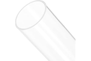 Rebower Transparente Acrílico Tubo Rígido Redondo Tubo, [para Acuario, Artesanías, Iluminación Tubo] - 61mm x 65mm/12"