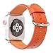 Produktbild Qiy Kompatibles klassisches Echtlederband 38mm 42mm für Apple Watch Strap-Armband für iWatch-Serie 1/2/3, Universal, 9 Farben,Orange,38mm