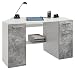 Produktbild CAVADORE Schreibtisch MARVIN in Melamin weiß mit Türfronten in grau Beton-Optik/Platzsparender Eckschreibtisch mit viel Stauraum 118 x 73 x 78 cm (B x H x T)