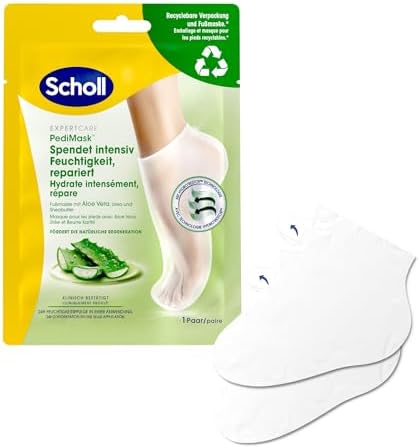Scholl EXPERTCARE - Maschera nutriente intensa con aloe vera - Cura idratante - 1 paio di calzini usa e getta