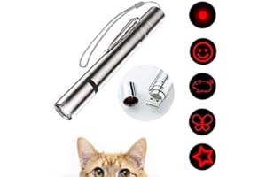 VOVIGGOL Zabawki dla kota 7 w 1 LED wskaźnik świetlny, interaktywny pościg dla kota i psa, zabawki do zabawy wewnątrz i na zewnątrz, interaktywne zabawki dla kotów, różdżka łapacz kotów, ładowanie przez USB