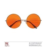 Farbe: orange - silberfarben Lively Moments Brille mit orangefarbenen Gläsern der 60er / 70er Jahre / Hippiebrille / Spaßbrille / Faschingsbrille