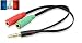 Produktbild Dcool Kabel Jack 3,5 mm Audio Adapter männlich auf 2 Ausgänge Buchse für Ohrhörer Kopfhörer PC Tablet Telefon MP3-Player Smartphone Farbe schwarz