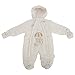 Baby Unisex Teddy Bear Parachute All In One Hooded Winter Snowsuit (0-3 Months) (Cream)