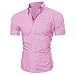 Produktbild Hemden Herren LUCKYCAT 2018 Fashion Hemden Kurzarm Einfarbig Slim Fit Bügelfreie Hemden Baumwolle (Rosa, M)