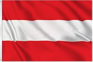 SHONYE 150x90cm Österreichische Flagge, Österreich Fahne mit 2 Metallösen für den Innen- und Außenbereich, Österreich Nationalflagge in leuchtenden Farben, dekoriert bei Sportveranstaltungen, Partys, Paraden