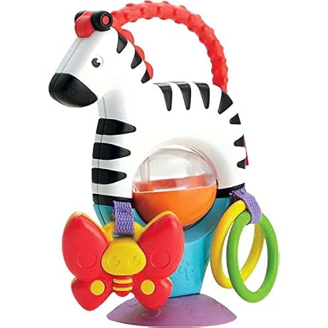 Fisher Price Mon zbre dactivits jouet dveil bb sur ventouse anneaux papillon suspendu textures et sons de hochets ds 3 mois FGJ11