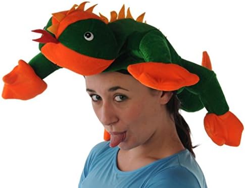 Lizard Novelty Animal Hat Ideal for Fancy Dress/Halloween Costume/Party Green & Orange Adult Size