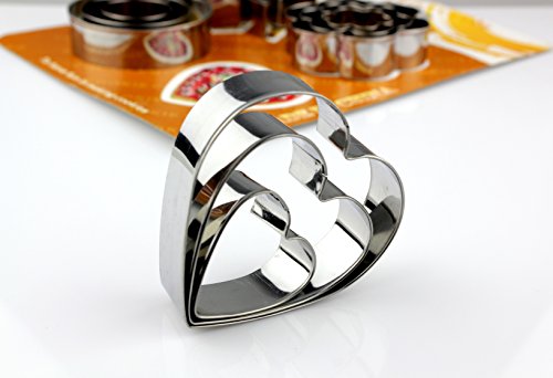 Sportfun 12-tlg Backzubehör Set Edelstahl Keks Ausstecher Kuchen Plätzchen Ausstecherform mit präzises Ausstechen angenehme Handhabung - 5