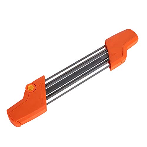 fasloyu Outil d'affûtage pour tronçonneuse 2 en 1 - Outil d'affûtage Rapide - Outil de meulage de chaîne pour aiguiser Leur chaîne 38 × 6 × 2.5cm Orange