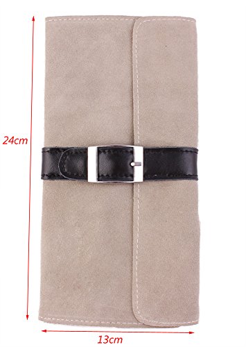 Salon Hair Tools Bag, Stylist Barber Scissors Pouch Bag, Nubuck Leather 6 Pockets