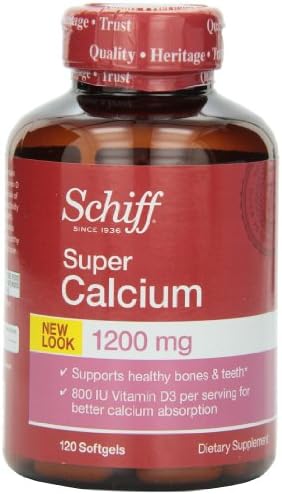 Schiff Super Calcium 1200 mg with Vitamin D, 120 Softgels