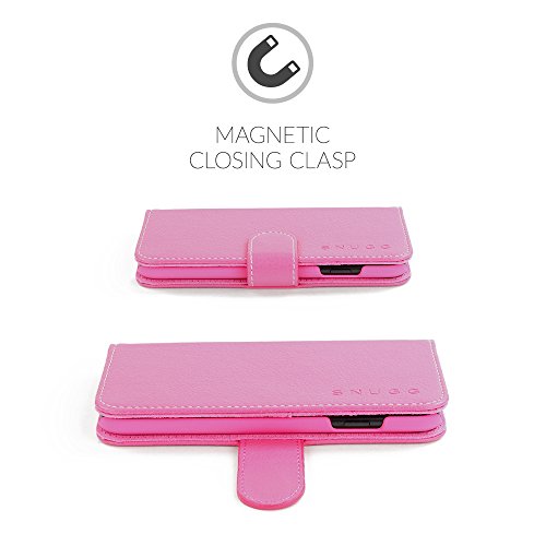 iPhone 7 Plus Case, Snugg Hot Pink Leather Flip Case [Card Slots] Executive Apple iPhone 7 Plus Wallet Case Cover and Stand [Lifetime Guarantee] - Legacy Series