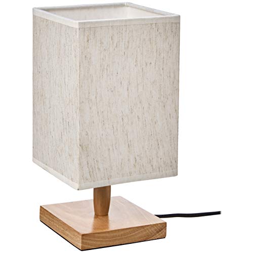 Preisvergleich Produktbild UMI Table Lamp Fabric Shade with Rectangular Wood Base, 11.2''