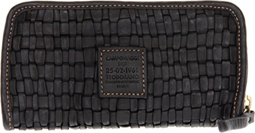 Preisvergleich Produktbild Campomaggi Santorini Geldbörse Leder 21 cm Schwarz / Black / Moro