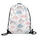 Produktbild LULABE Men & Women Sport Gym Sack Drawstring Backpack Bag - (Pink Blue Rainbow Cloud)