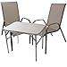 Produktbild 3tlg. Balkonmöbel Gartengarnitur Campingtisch Klapptisch 75x55cm + stapelbare Gartenstühle Stapelstühle Stahl pulverbeschichtet mit Textilenbespannung Gartenmöbel Sitzgarnitur Sitzgruppe