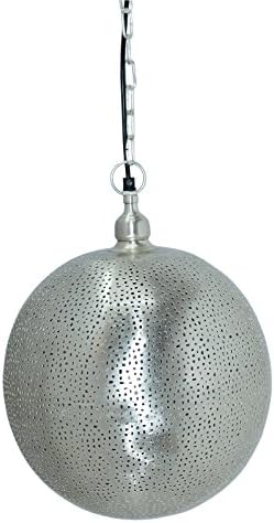 New Buyer Bazaar Handmade Hanging Orb, Decorative Ceiling Globe, Unique Indoor Pendant Light, Iron, Silver, E27, 40 Watts, LED, [Energy Class A++]