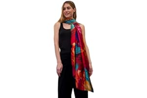 Trillion London® Spring Collection | Designer Silk Scarf For Women | Lightweight Neck Scarves | Shawl Wraps | Suitable for Daily Life | Travelling & Gifting | Smooth & Soft Finish | Size- 180cm*90cm