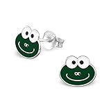 Pendientes de plata 925/000 rhodié y epoxy - Rana - Bijou niños