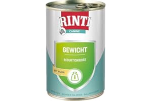 FINNERN-RINTI RINTI Canine Gewicht Huhn | Spezialkost für Hunde | 6x400g | Zur Verringerung von Übergewicht | wenig Fett | wenig Kalorien