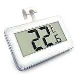 Romote suo SI Thermomètre de réfrigérateur, Mini LCD Digital étanche Réfrigérateur congélateur thermomètre, console Frost Alarme Température Monitor (Blanc)
