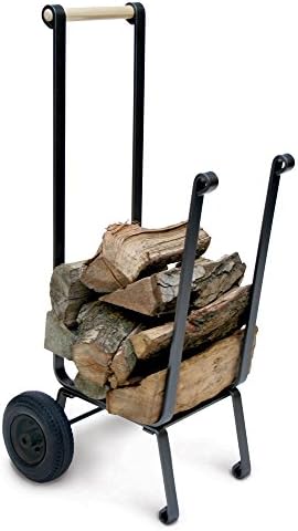 Pilgrim Home and Hearth 18557 Big Wheel Wood Cart, Steel, Vintage Iron, 18″W x 43″H x 19″D, 42 lbs