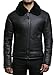 Produktbild Brandslock Herren Echt Schafsfell Leder Jacke Fliegen (X-Small, Schwarz)
