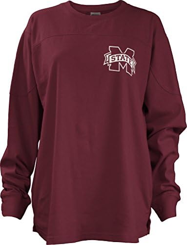 Three Square by Royce Apparel NCAA Mississippi State Bulldogs Junior's Gridiron Big Shirt, Large, Maroon