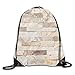 Produktbild EELKKO Drawstring Backpack Gym Bags Storage Backpack, Urban Brick Wall Background Modern and Stylized Kitsch City Life Surface Print,Deluxe Bundle Backpack Outdoor Sports Portable Daypack