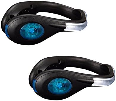 SENWOW Shoe Clip Lights LED Flash Safety Lights for Runners &amp; Night Running Gear - Reflective Running Gear for Running, Jogging, Walking, Spinning or Biking + Velvet Bag - (Set of 2) (Blue)
