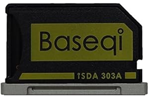 BaseQi Ninja Stealth Drive Aluminium Micro SD Adapter mit Silberkante für MacBook Pro Retina