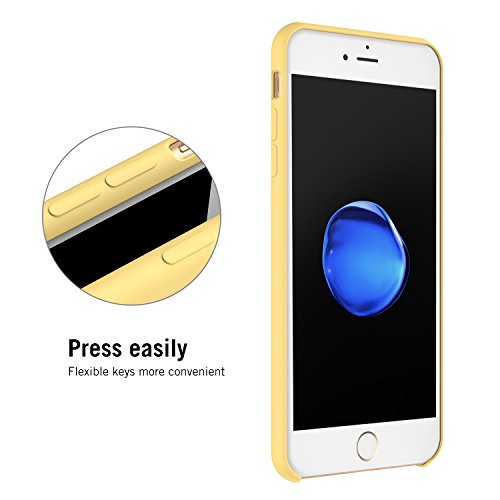 iPhone 7 Case,RANVOO[Driving Series]Liquid Silicone Gel Rubber Cover Case [Soft Touch] and Soft Microfiber Cloth Lining Cushion [Shock Absorbing] iPhone 7 Magentic Case,Yellow