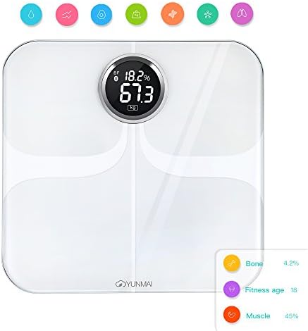 YUNMAI Premium Smart Body Analyser - A Bluetooth Bathroom Scale with 10 Body Composition analysis (Inc. Body fat)