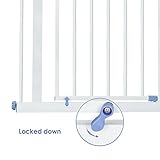 Amzdeal Türschutzgitter/Treppenschutzgitter aus Metall Erweiterbare Verlängerungen möglich für 75cm-85cm / Gesamthöhe 79cm für Babys ab ca. 6 – 24 Monate in weiß - 7
