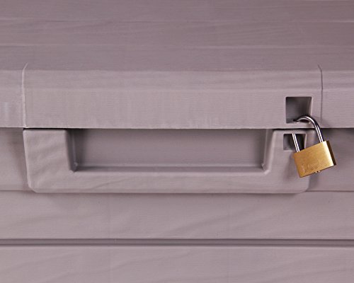 Kissenbox Florida Holz Optik Sitztruhe Auflagenbox grau 550 Liter XXL mit Gasdruckfedern - 4