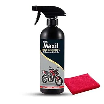 Belle Maxil Multipurpose Liquid Silicon Polish Special Instant Polish for Bike and Scooter Full Exterior Body and Tyre with Microfiber Cloth (500ML) (PACK OF 1)