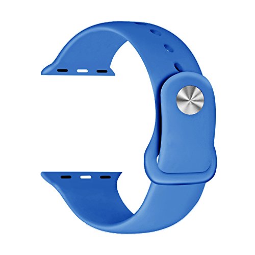 ZRO para Apple Watch Correa  Silicona Suave Reemplazo Sport Banda para 42mm iWatch Serie 3  Serie 2  Serie 1  Talla M L  Azul Real