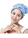 Moolecole Fashion Coral Fleece Absorbent Hair Dry Towel Bow-knot Shower Cap Hair Turban Quick Dry Hat Cap Blue