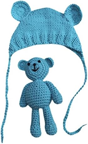 Baby Hats, DoraMe Newborn Girl Boy Photography Prop Photo Crochet Knit Costume Bear +Hat Set