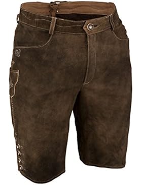Herren Spieth & Wensky Kurze Lederhose Braun Antik, braun,