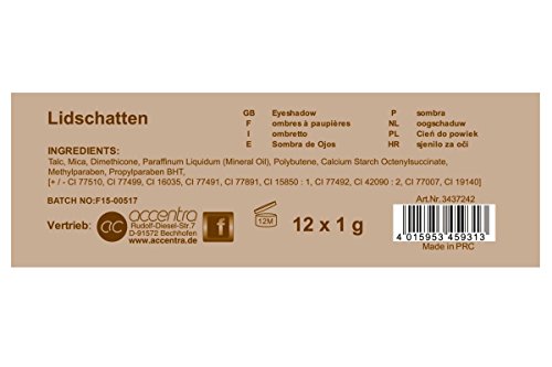Accentra Lidschatten-Palette mit 12 x 1 g verschiedenen Nude, 1er Pack (1 x 1 Stück) - 4