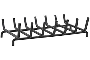 AUBRY GASPARD - Grille Porte-Bûches en Fer Forgé - Coloris Noir - Dimensions 50 x 30 x 14 cm - Résistante à la Chaleur - Idéale pour Entretenir Le Feu - Accessoire de Cheminée Élégant et Fonctionnel