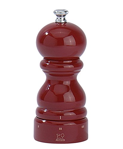 Peugeot 23560 Paris Pfeffermühle Holz, 5,5 x 5,5 x 12 cm, rot lackiert