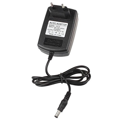 DC 24V  1A Cargador - TOOGOO R Cargador EU Enchufe AC 110V 220V convertidor DC 24V 1A fuente de alimentacion del adaptador Negro