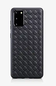 PHONETASTIC Back Case for Samsung Galaxy S10 Lite Grid Weaving Breathable Durable Light Shockproof case (Black) Flexible Soft TPU Matte Cover