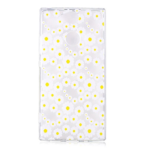 Preisvergleich Produktbild Xperia XA2 Ultra Hülle Case, Sony Xperia XA2 Ultra Hülle Case, Anlike Malerei Muster Schutz Etui Soft Premium-TPU Durchsichtige Schutzhülle Backcover Slimcase für Sony Xperia XA2 Ultra (6 Zoll) - Gänseblümchen